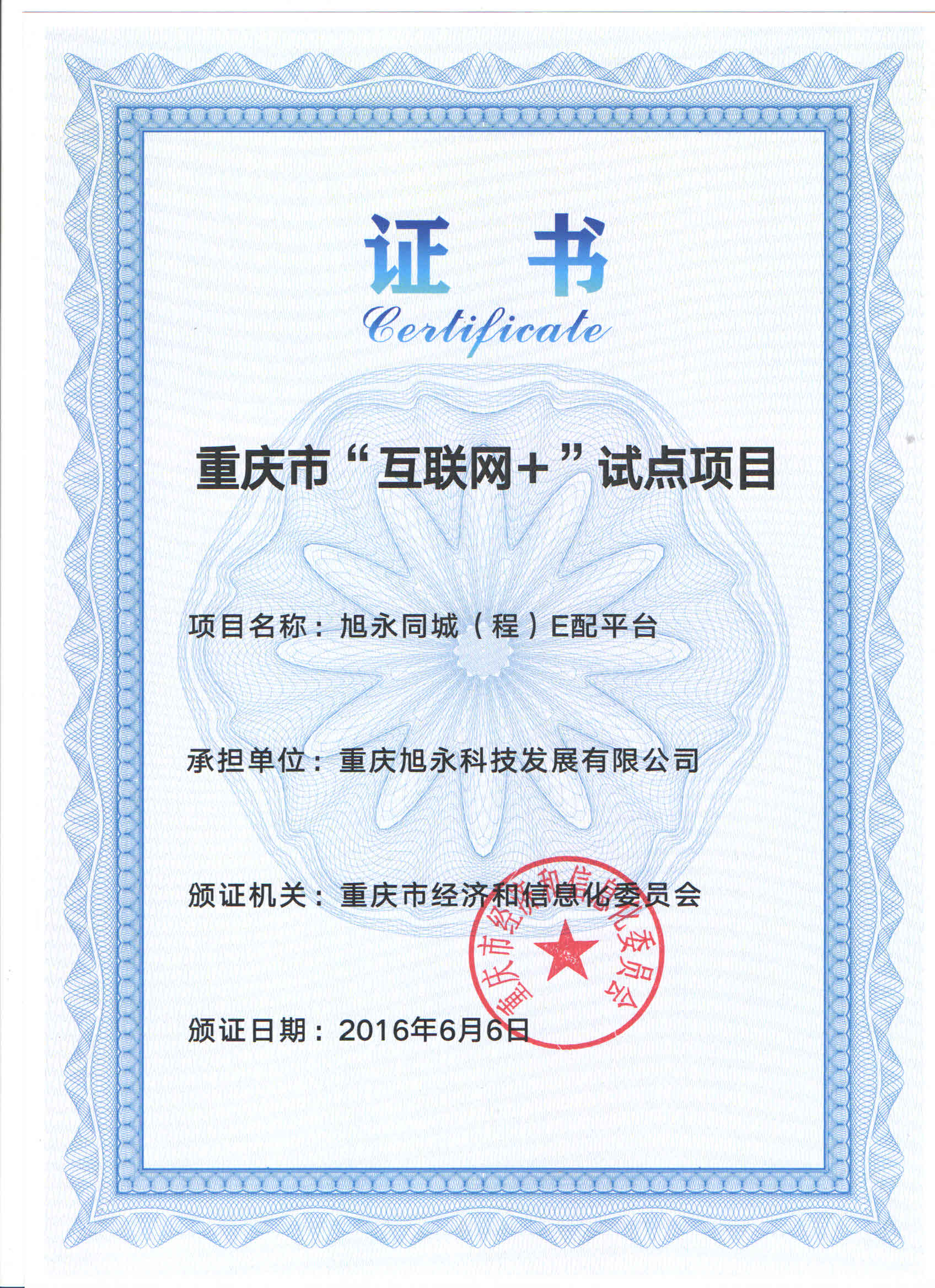 祝贺我司同城E配获得重庆市“互联网+”试点项目